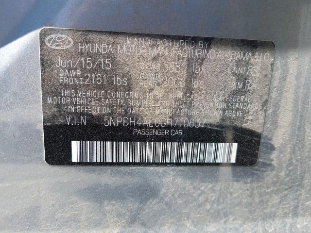 Photo 9 VIN: 5NPDH4AE0GH710637 - HYUNDAI ELANTRA SE 