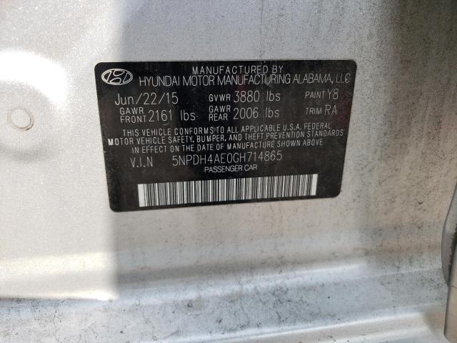 Photo 11 VIN: 5NPDH4AE0GH714865 - HYUNDAI ELANTRA SE 