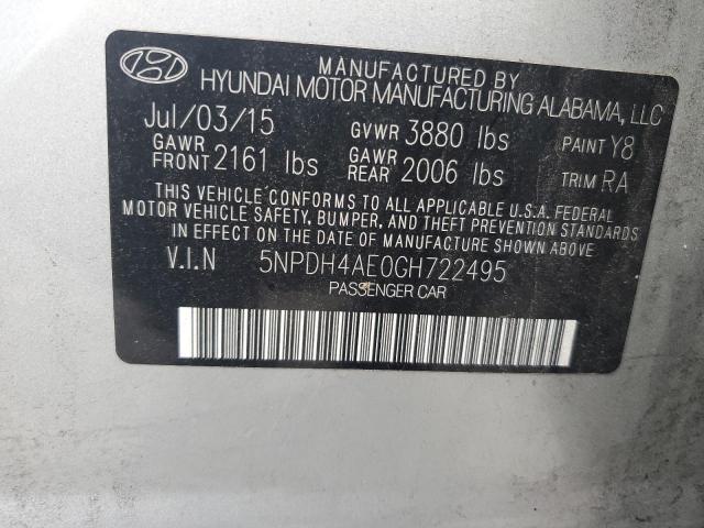 Photo 11 VIN: 5NPDH4AE0GH722495 - HYUNDAI ELANTRA SE 