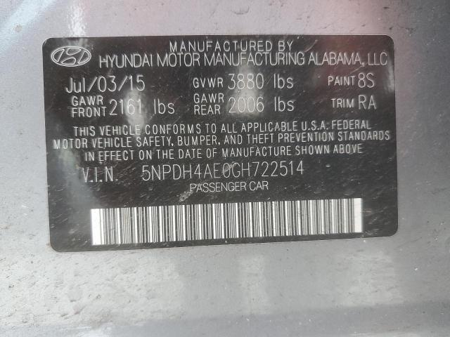 Photo 12 VIN: 5NPDH4AE0GH722514 - HYUNDAI ELANTRA 