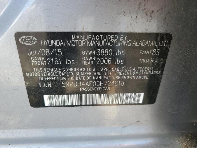 Photo 11 VIN: 5NPDH4AE0GH724618 - HYUNDAI ELANTRA SE 