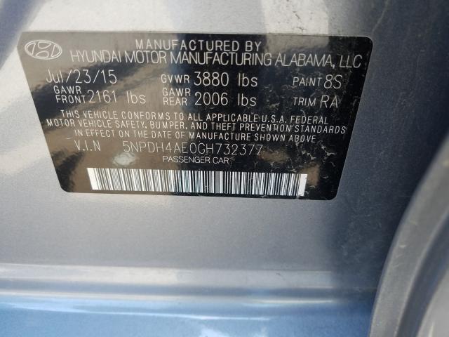 Photo 9 VIN: 5NPDH4AE0GH732377 - HYUNDAI ELANTRA SE 