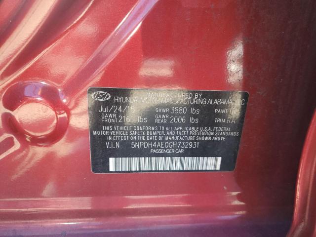 Photo 12 VIN: 5NPDH4AE0GH732931 - HYUNDAI ELANTRA SE 