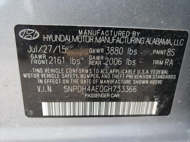 Photo 9 VIN: 5NPDH4AE0GH733366 - HYUNDAI ELANTRA SE 