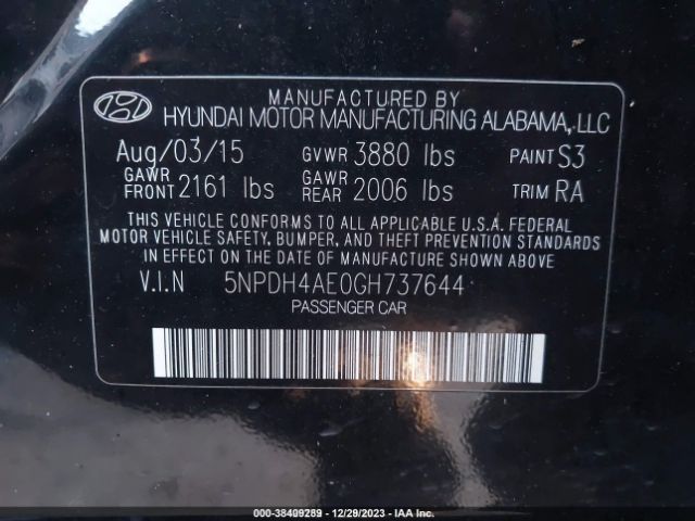 Photo 8 VIN: 5NPDH4AE0GH737644 - HYUNDAI ELANTRA 