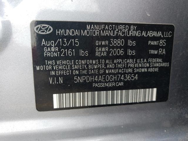 Photo 9 VIN: 5NPDH4AE0GH743654 - HYUNDAI ELANTRA 