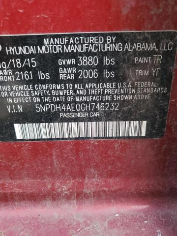 Photo 11 VIN: 5NPDH4AE0GH746232 - HYUNDAI ELANTRA SE 