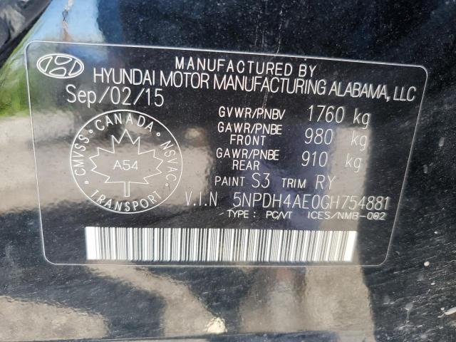 Photo 11 VIN: 5NPDH4AE0GH754881 - HYUNDAI ELANTRA SE 