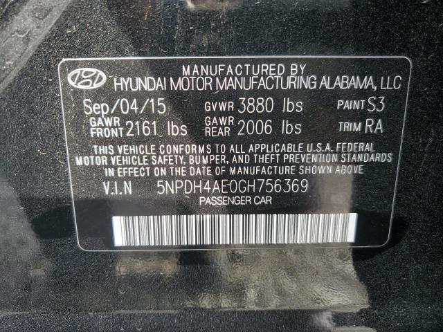 Photo 11 VIN: 5NPDH4AE0GH756369 - HYUNDAI ELANTRA SE 