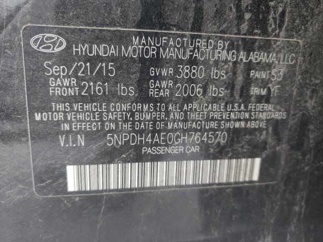 Photo 9 VIN: 5NPDH4AE0GH764570 - HYUNDAI ELANTRA SE 