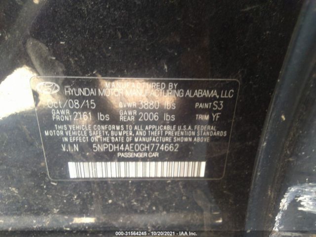 Photo 8 VIN: 5NPDH4AE0GH774662 - HYUNDAI ELANTRA 