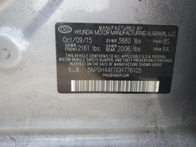 Photo 11 VIN: 5NPDH4AE0GH776105 - HYUNDAI ELANTRA SE 