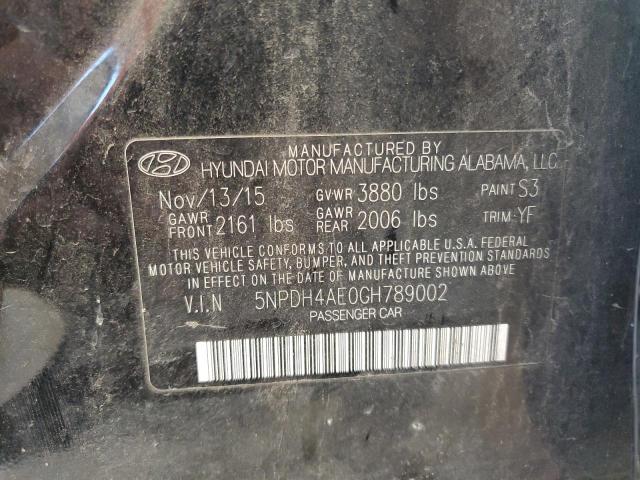 Photo 9 VIN: 5NPDH4AE0GH789002 - HYUNDAI ELANTRA SE 