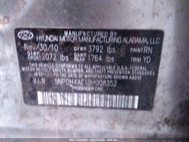 Photo 8 VIN: 5NPDH4AE1BH008352 - HYUNDAI ELANTRA 