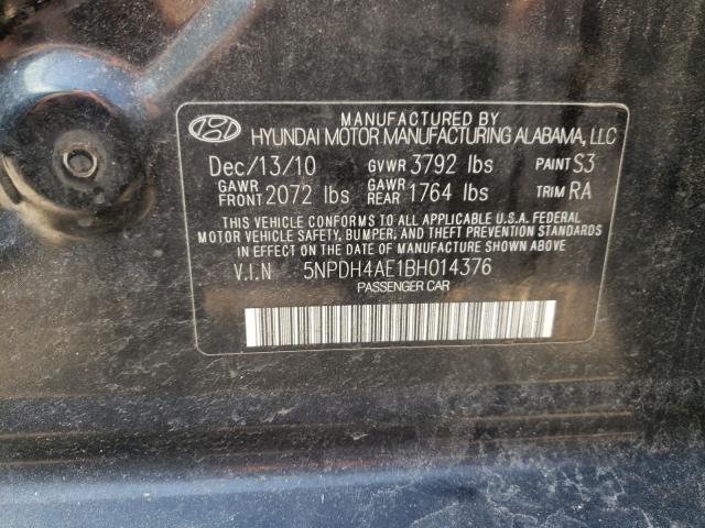 Photo 9 VIN: 5NPDH4AE1BH014376 - HYUNDAI ELANTRA GL 