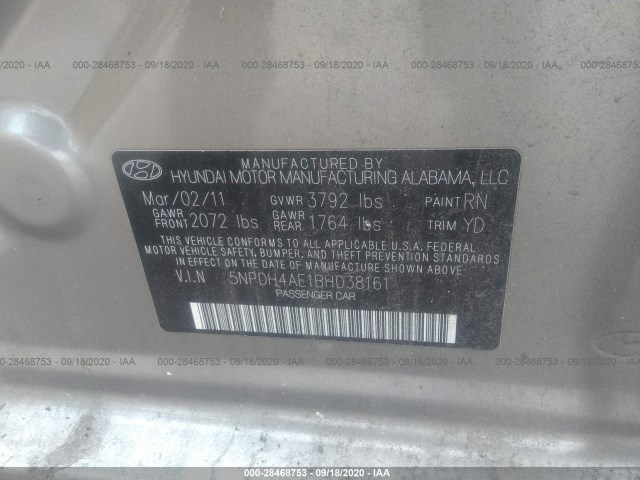 Photo 8 VIN: 5NPDH4AE1BH038161 - HYUNDAI ELANTRA 