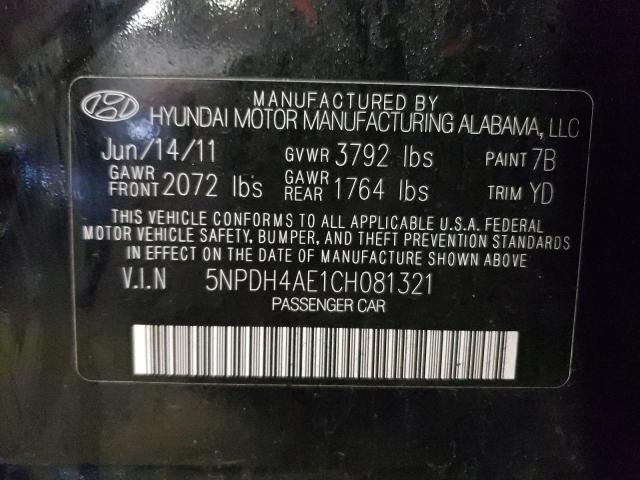 Photo 11 VIN: 5NPDH4AE1CH081321 - HYUNDAI ELANTRA 4D 