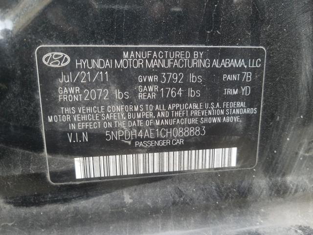 Photo 9 VIN: 5NPDH4AE1CH088883 - HYUNDAI ELANTRA LI 