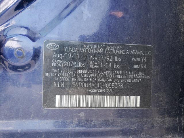 Photo 9 VIN: 5NPDH4AE1CH098328 - HYUNDAI ELANTRA GL 