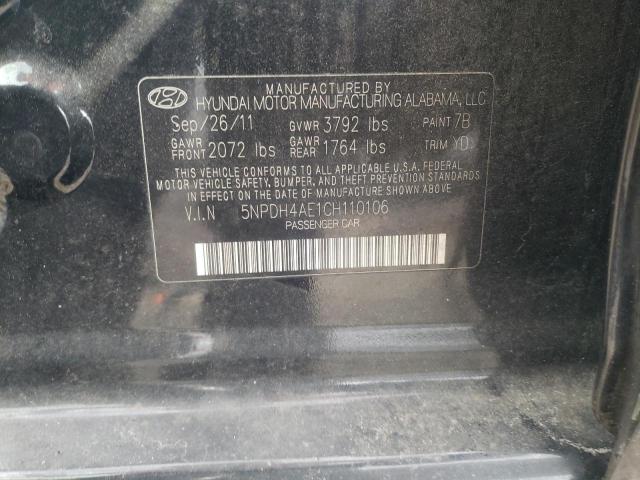 Photo 9 VIN: 5NPDH4AE1CH110106 - HYUNDAI ELANTRA GL 