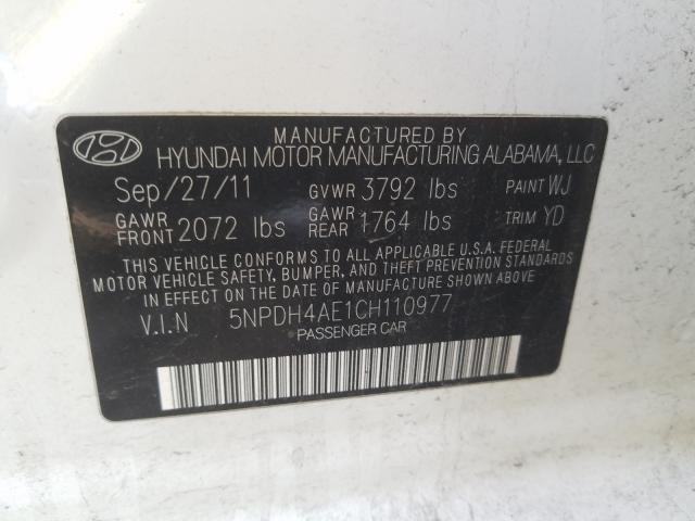 Photo 9 VIN: 5NPDH4AE1CH110977 - HYUNDAI ELANTRA GL 