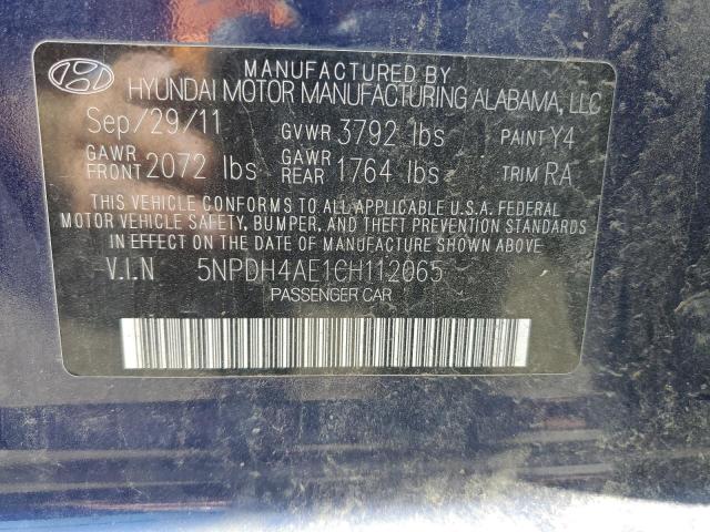 Photo 9 VIN: 5NPDH4AE1CH112065 - HYUNDAI ELANTRA GL 