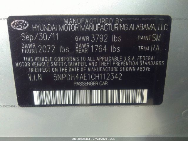 Photo 8 VIN: 5NPDH4AE1CH112342 - HYUNDAI ELANTRA 