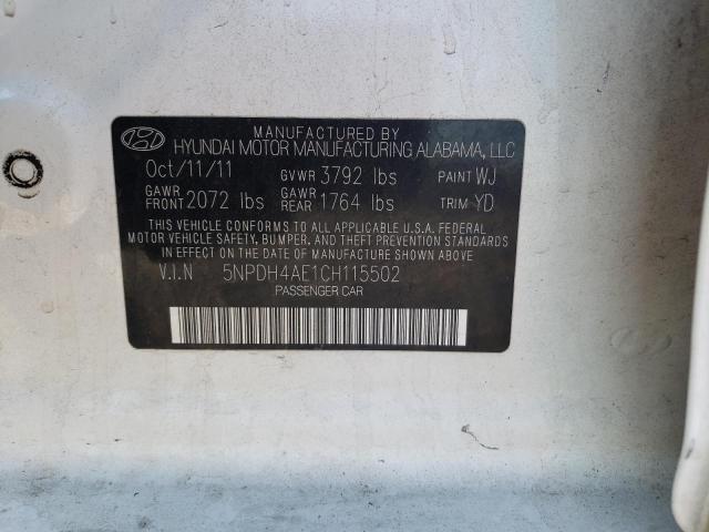 Photo 12 VIN: 5NPDH4AE1CH115502 - HYUNDAI ELANTRA GL 