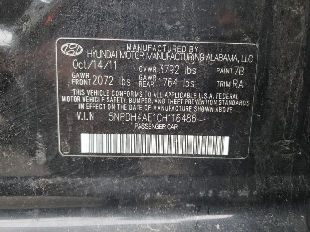 Photo 9 VIN: 5NPDH4AE1CH116486 - HYUNDAI ELANTRA GL 