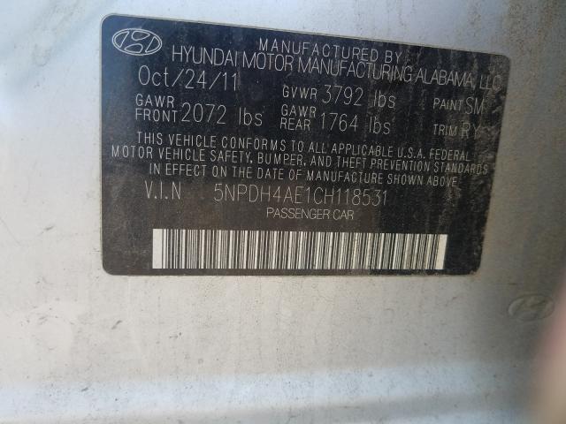 Photo 9 VIN: 5NPDH4AE1CH118531 - HYUNDAI ELANTRA GL 