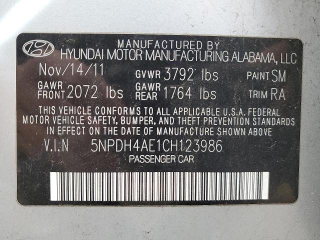 Photo 11 VIN: 5NPDH4AE1CH123986 - HYUNDAI ELANTRA GL 