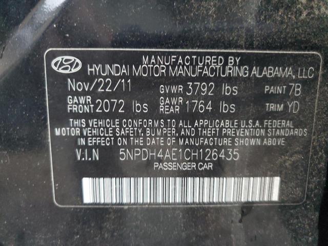 Photo 11 VIN: 5NPDH4AE1CH126435 - HYUNDAI ELANTRA 