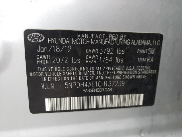 Photo 9 VIN: 5NPDH4AE1CH137239 - HYUNDAI ELANTRA GL 