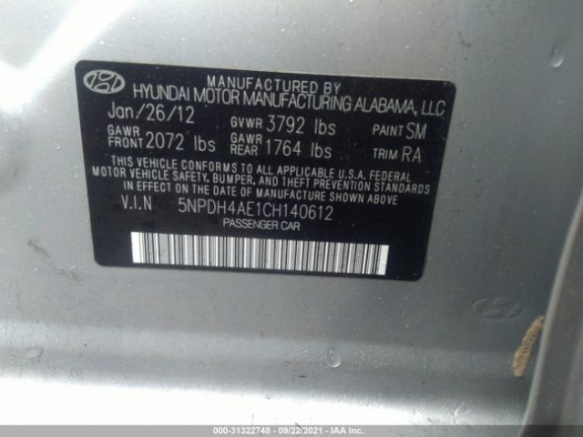 Photo 8 VIN: 5NPDH4AE1CH140612 - HYUNDAI ELANTRA 