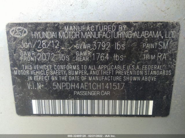 Photo 8 VIN: 5NPDH4AE1CH141517 - HYUNDAI ELANTRA 