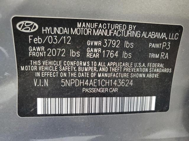 Photo 11 VIN: 5NPDH4AE1CH143624 - HYUNDAI ELANTRA GL 