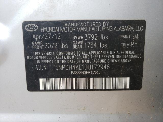 Photo 9 VIN: 5NPDH4AE1DH172946 - HYUNDAI ELANTRA GL 