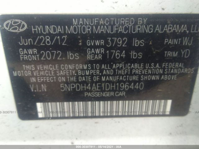 Photo 8 VIN: 5NPDH4AE1DH196440 - HYUNDAI ELANTRA 