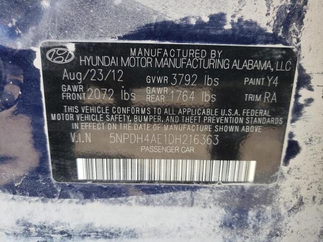 Photo 9 VIN: 5NPDH4AE1DH216363 - HYUNDAI ELANTRA GL 