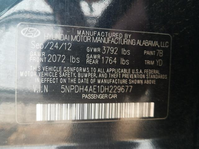 Photo 9 VIN: 5NPDH4AE1DH229677 - HYUNDAI ELANTRA GL 