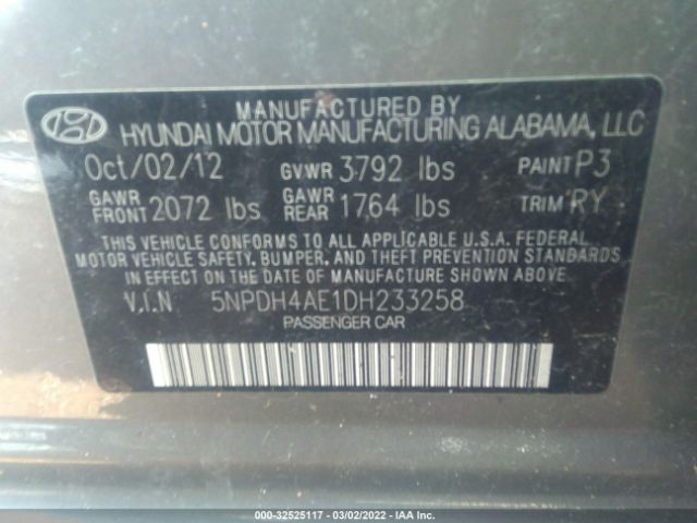 Photo 8 VIN: 5NPDH4AE1DH233258 - HYUNDAI ELANTRA 