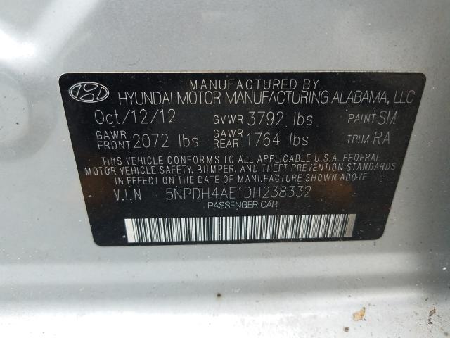 Photo 9 VIN: 5NPDH4AE1DH238332 - HYUNDAI ELANTRA GL 