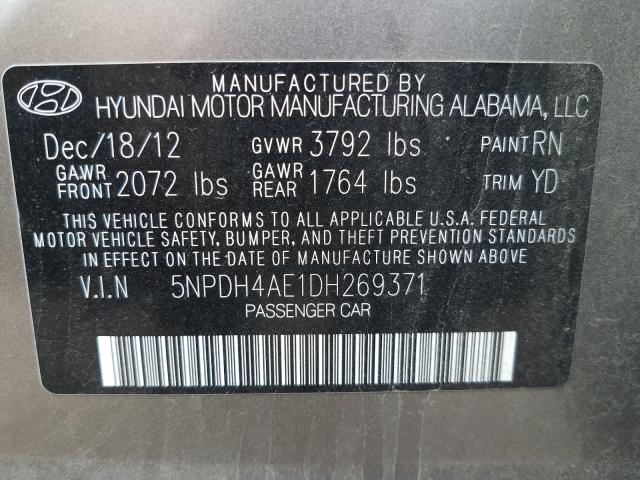 Photo 9 VIN: 5NPDH4AE1DH269371 - HYUNDAI ELANTRA GL 