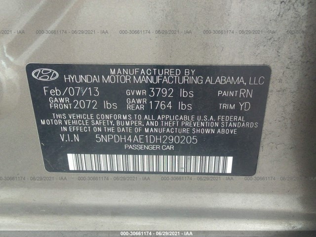 Photo 8 VIN: 5NPDH4AE1DH290205 - HYUNDAI ELANTRA 