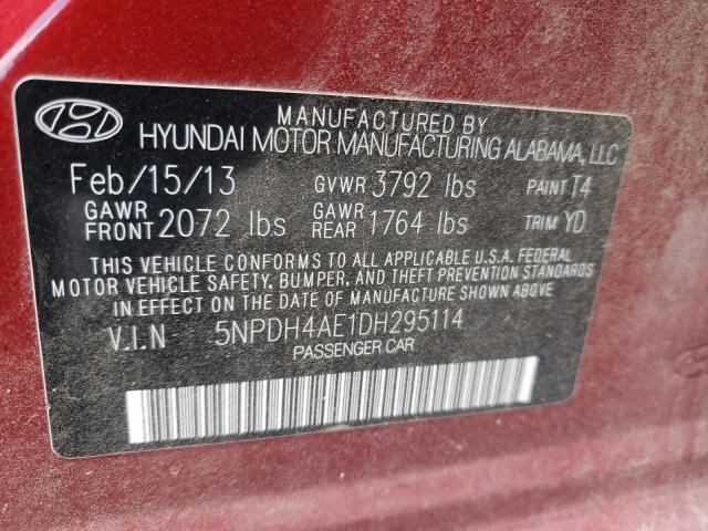 Photo 9 VIN: 5NPDH4AE1DH295114 - HYUNDAI ELANTRA GL 