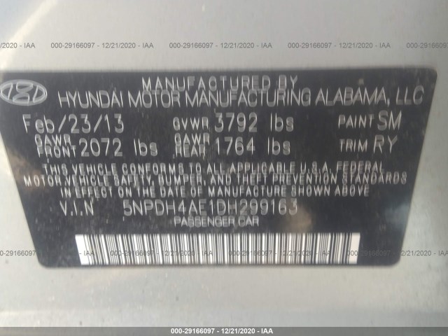 Photo 8 VIN: 5NPDH4AE1DH299163 - HYUNDAI ELANTRA 