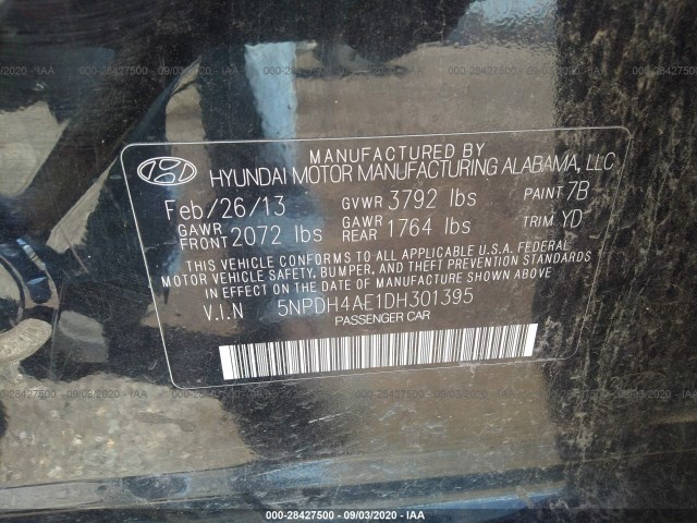 Photo 8 VIN: 5NPDH4AE1DH301395 - HYUNDAI ELANTRA 