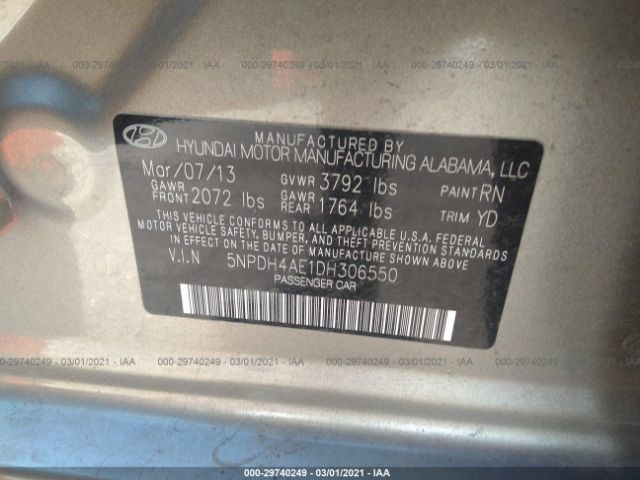 Photo 8 VIN: 5NPDH4AE1DH306550 - HYUNDAI ELANTRA 