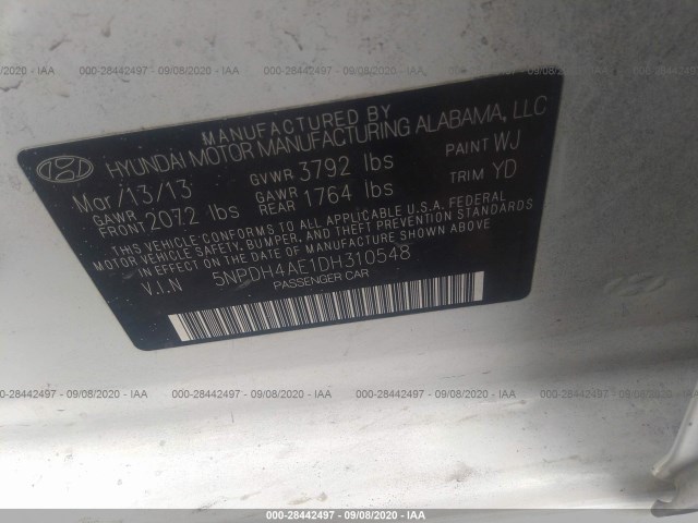 Photo 8 VIN: 5NPDH4AE1DH310548 - HYUNDAI ELANTRA 