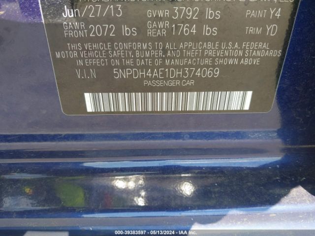 Photo 8 VIN: 5NPDH4AE1DH374069 - HYUNDAI ELANTRA 